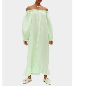 SLEEPER Longwear Dress In Lime Green